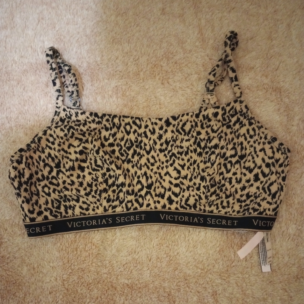 Victoria's Secret Logo Cotton Scoop Bralette, Size XXL